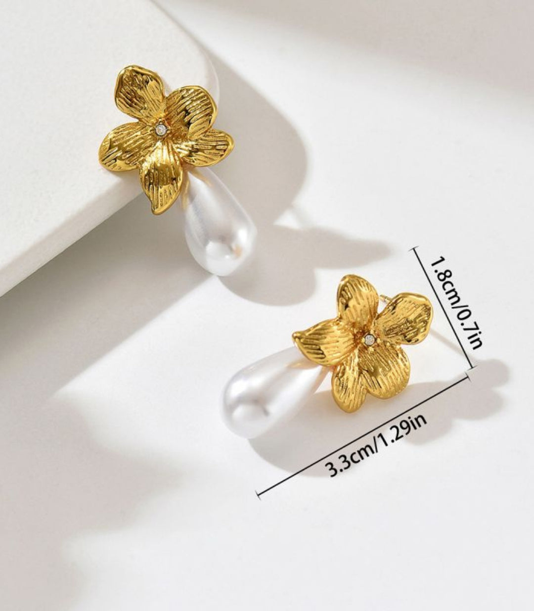 Aretes Vintage Flower Pearl