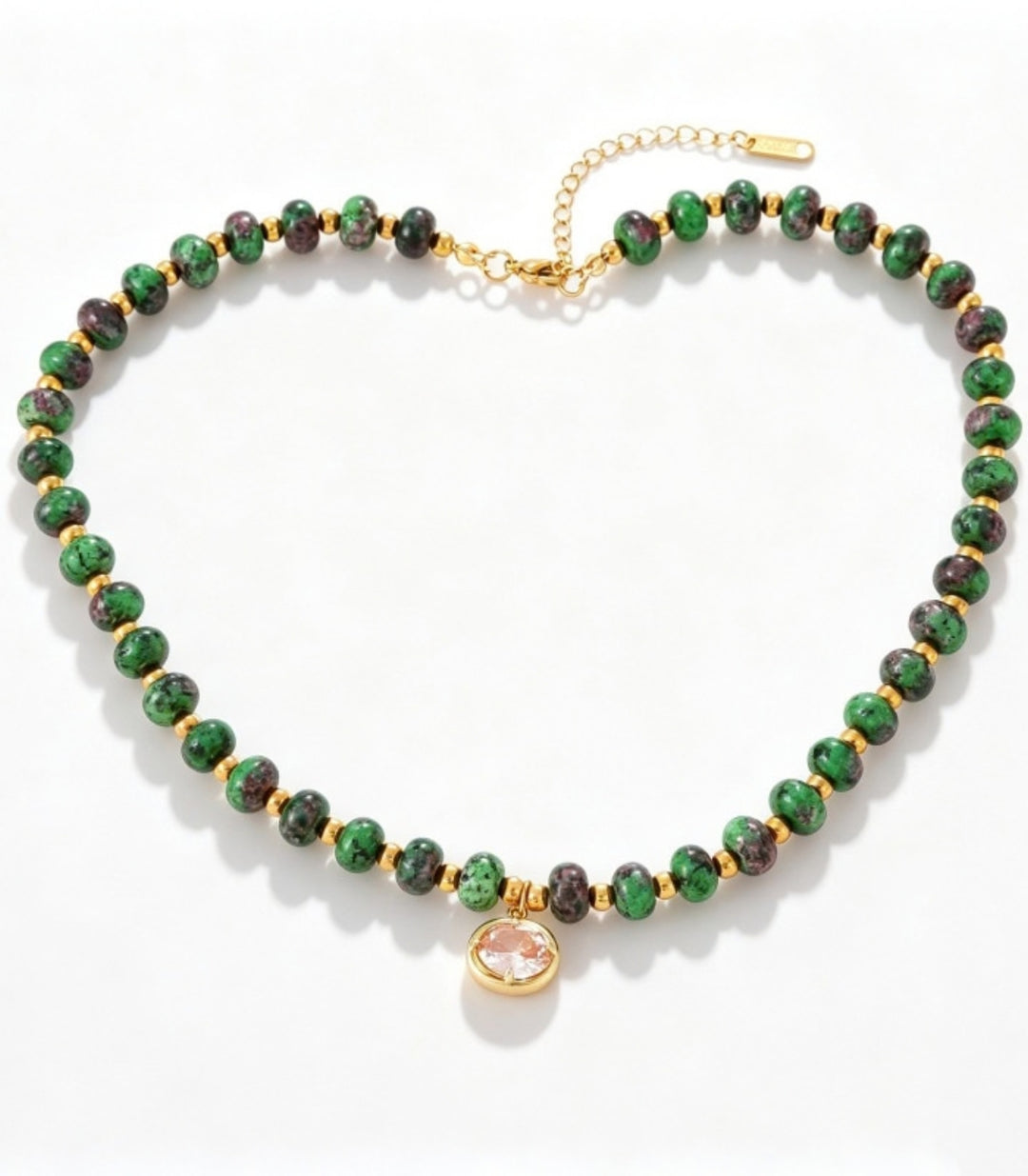 Collar Green Natural Stone Oval