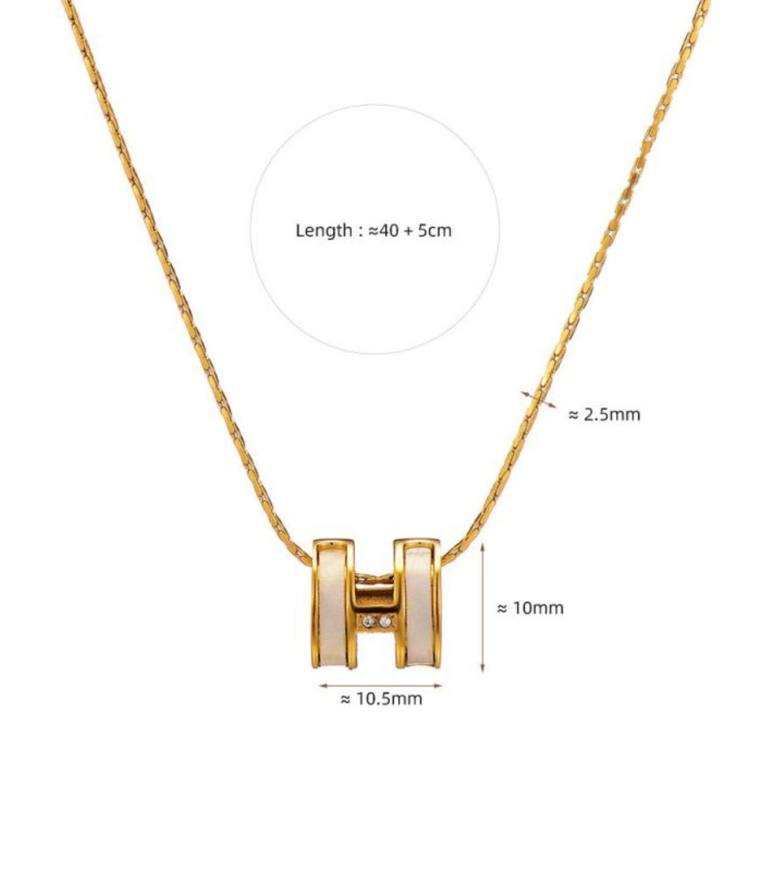 Collar H Perla Madre 18K