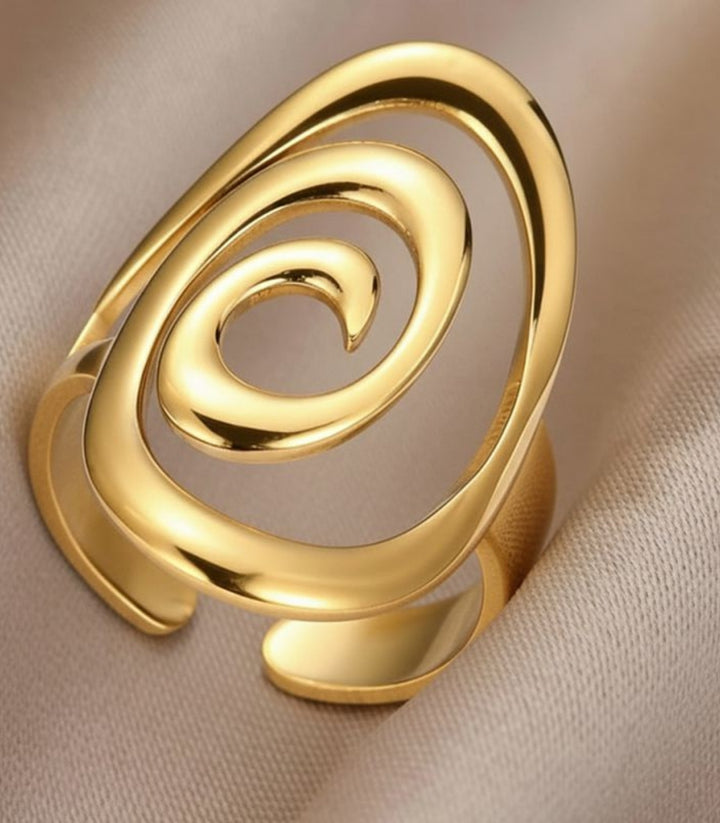 Anillo Abierto irregular dorado 3