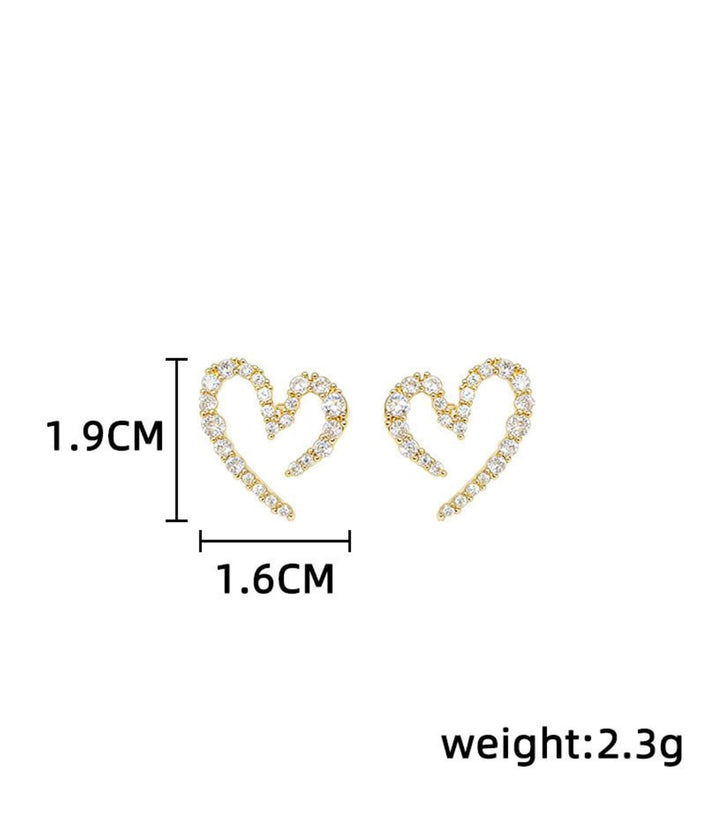 Aretes Corazón con Zirconias