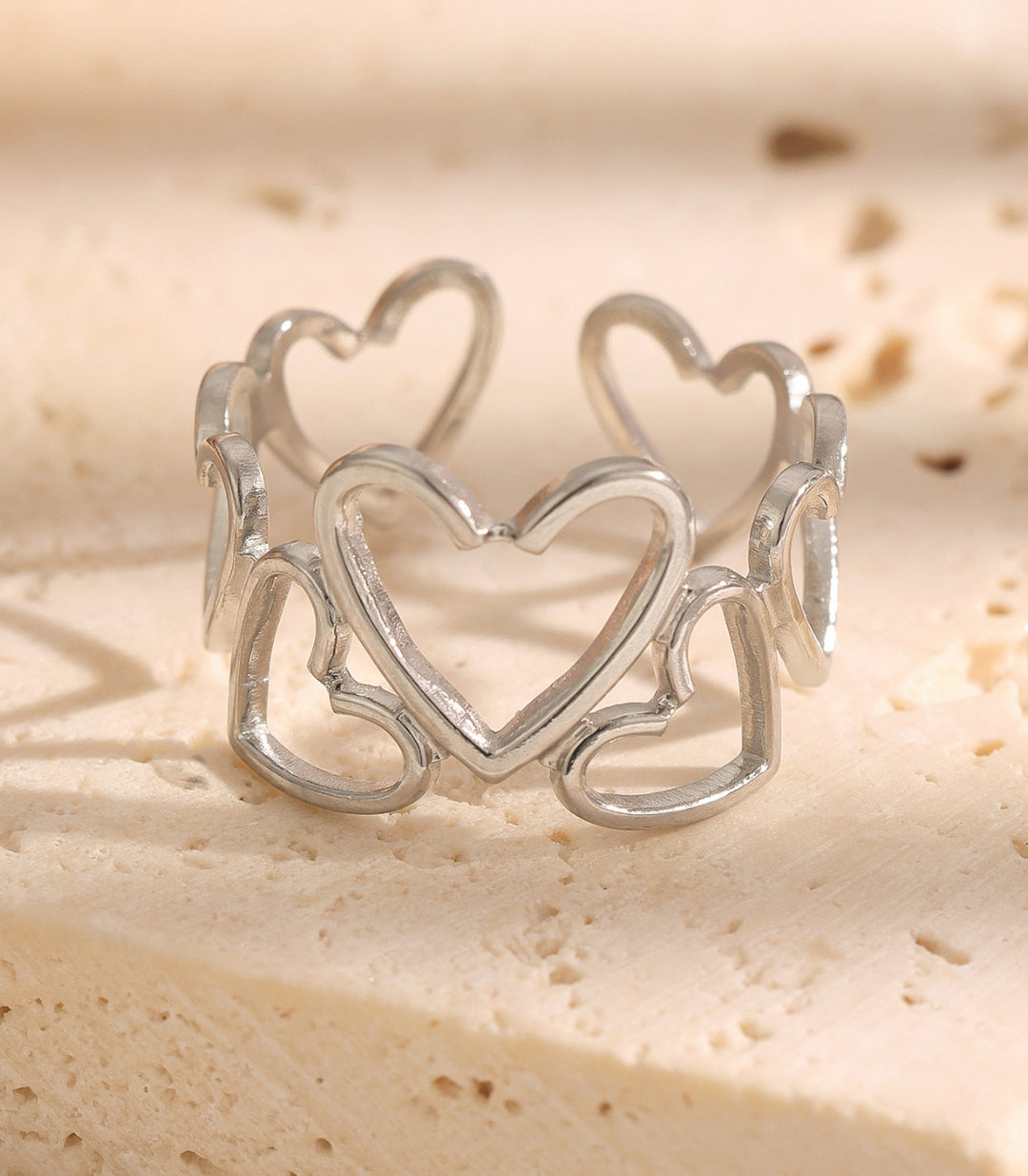 Anillo Corazones Plata