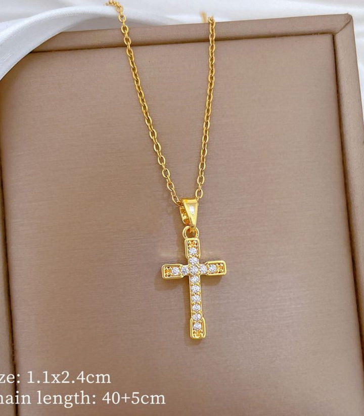 Collar Small Cross Zircon