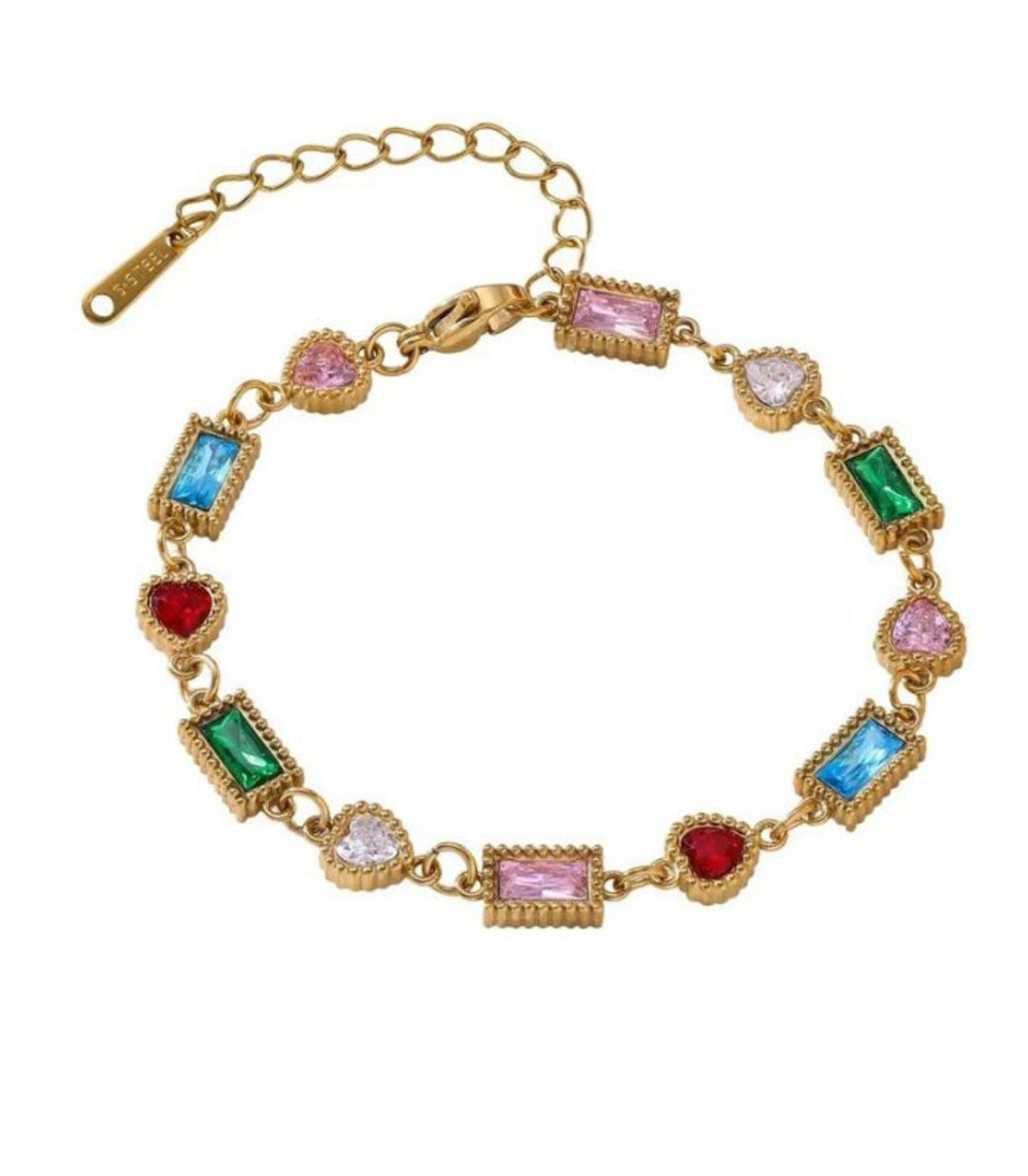 Brazalete Square Zircon Colorful 18K