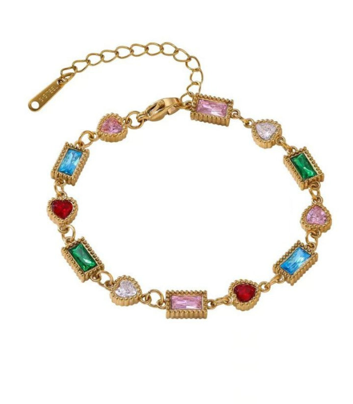 Brazalete Square Zircon Colorful 18K