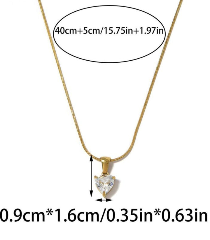 Collar Zirconia Corazón 18K