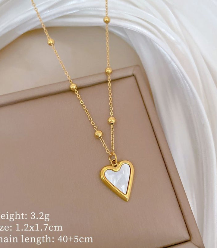 Collar Corazón Madre Perla