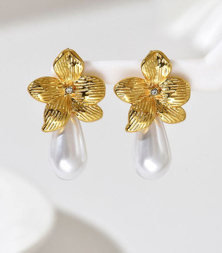 Aretes Vintage Flower Pearl