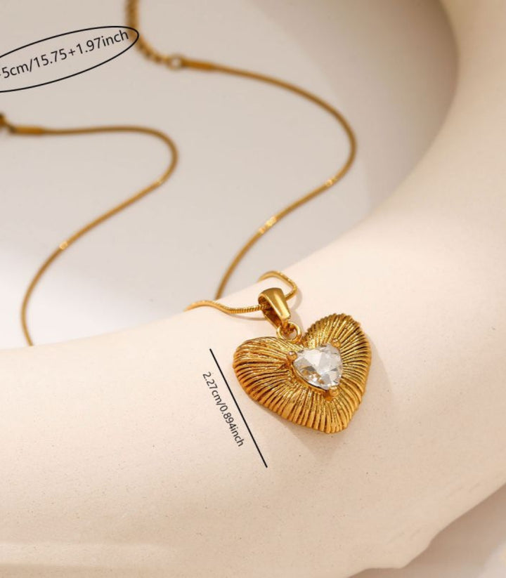 Collar Corazón Zirconia