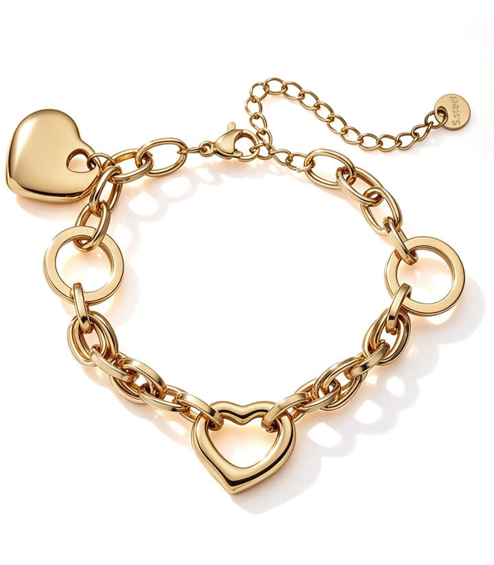 Brazalete Dorado Corazones