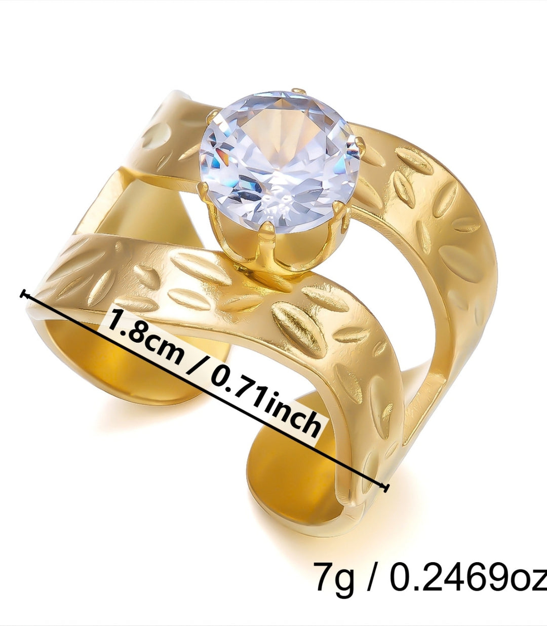 Anillo 6 Textured Wave Zircon