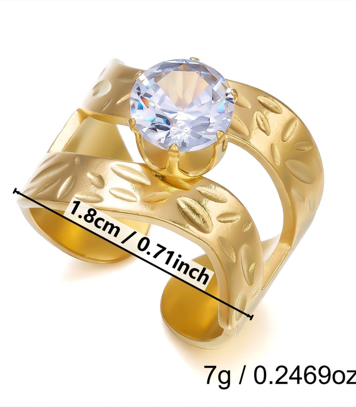 Anillo 6 Textured Wave Zircon
