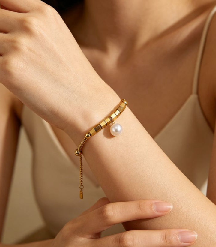 Brazalete Square Pearl Chain