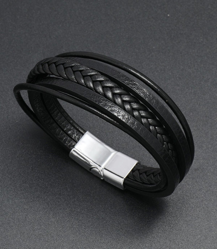 Brazalete Brlack Leather 23cm