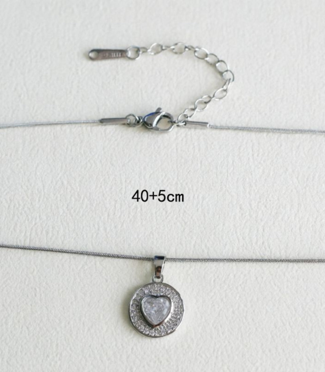 Collar Corazón con Zirconias Plata