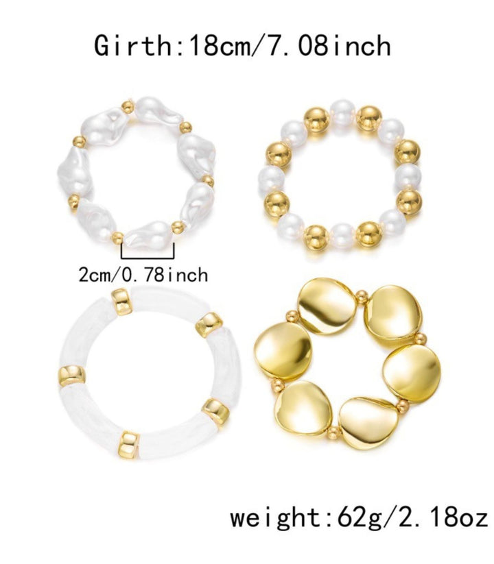 Brazaltes Set Pearl Beaded