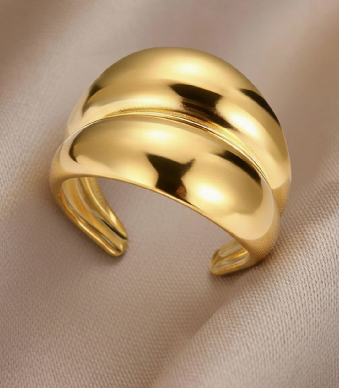 Anillo Abierto irregular dorado 1