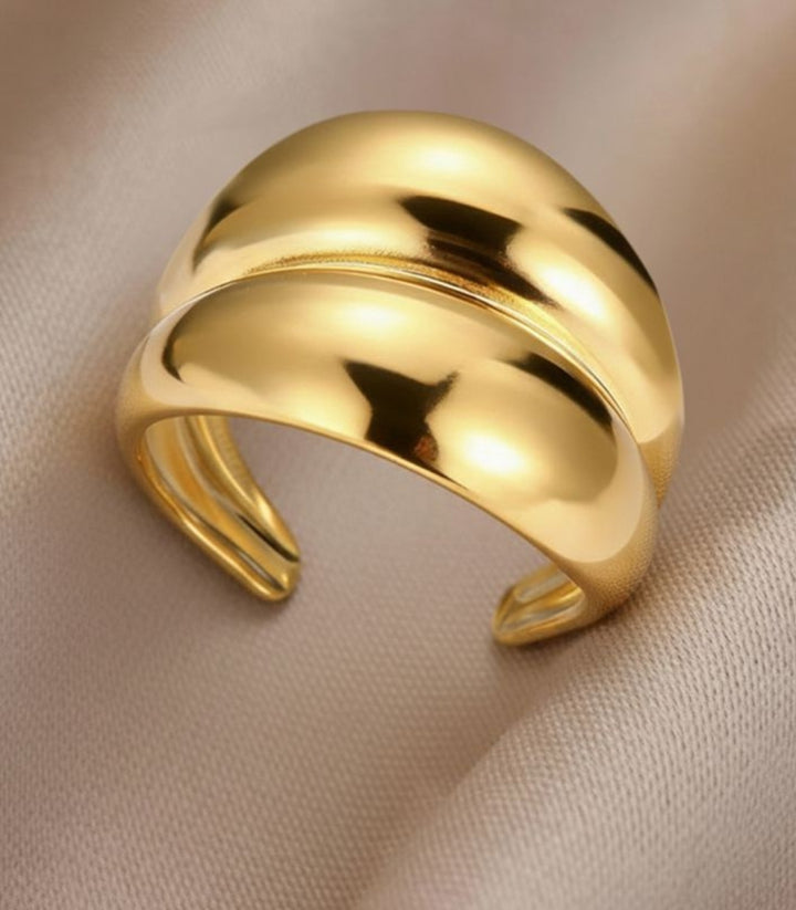 Anillo Abierto irregular dorado 1