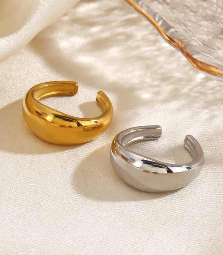 Anillo Silver Curved Wide