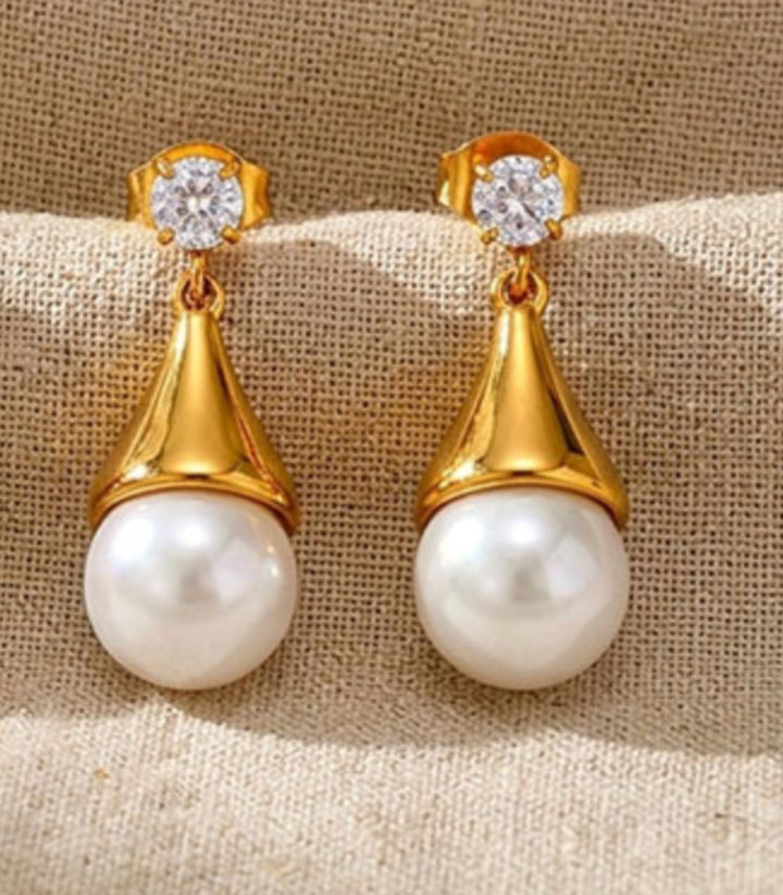 Aretes Baroque Pearl Stud 18K