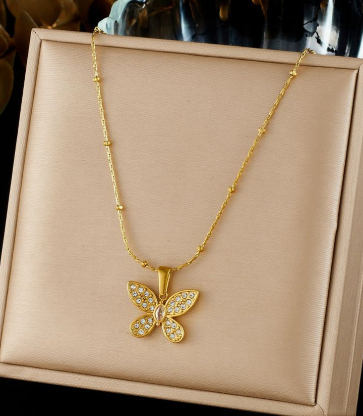 Collar Zircon Butterfly Bamboo