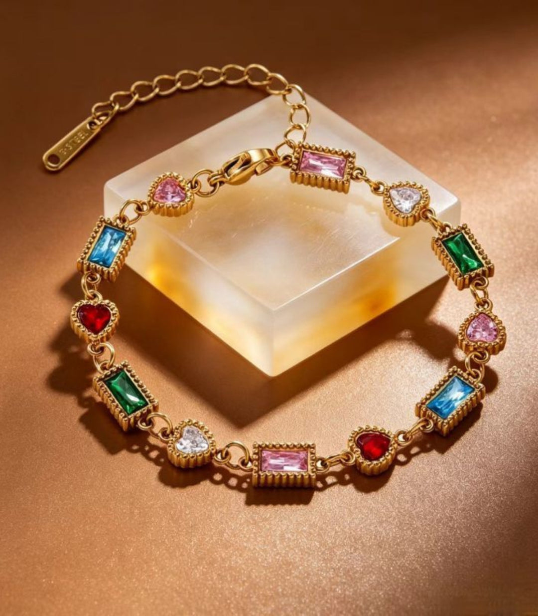 Brazalete Square Zircon Colorful 18K
