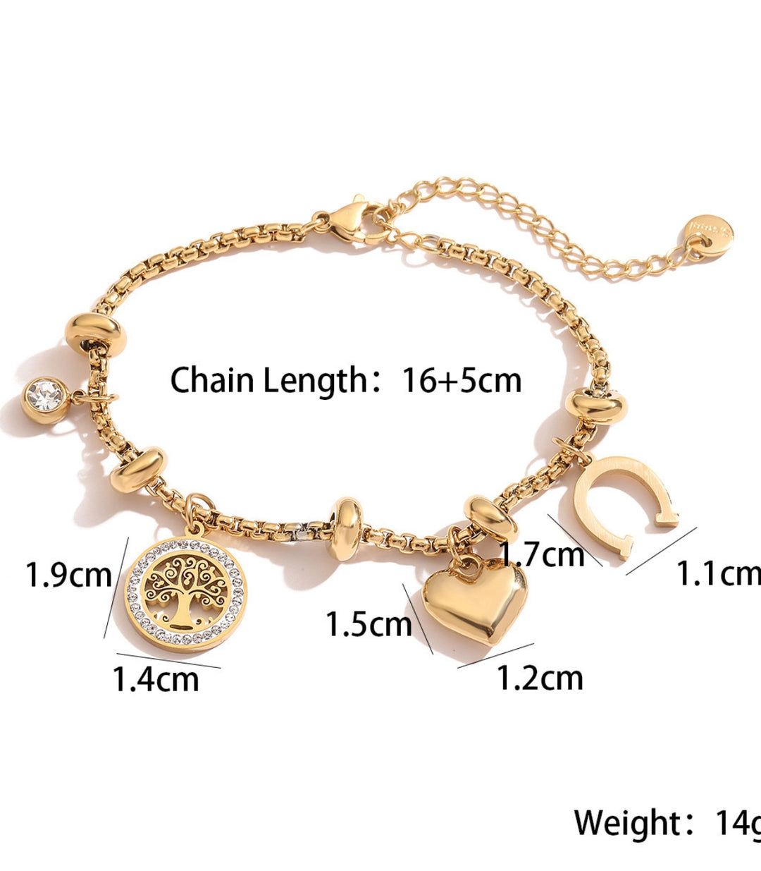 Brazalete Charms Arbol de la Vida