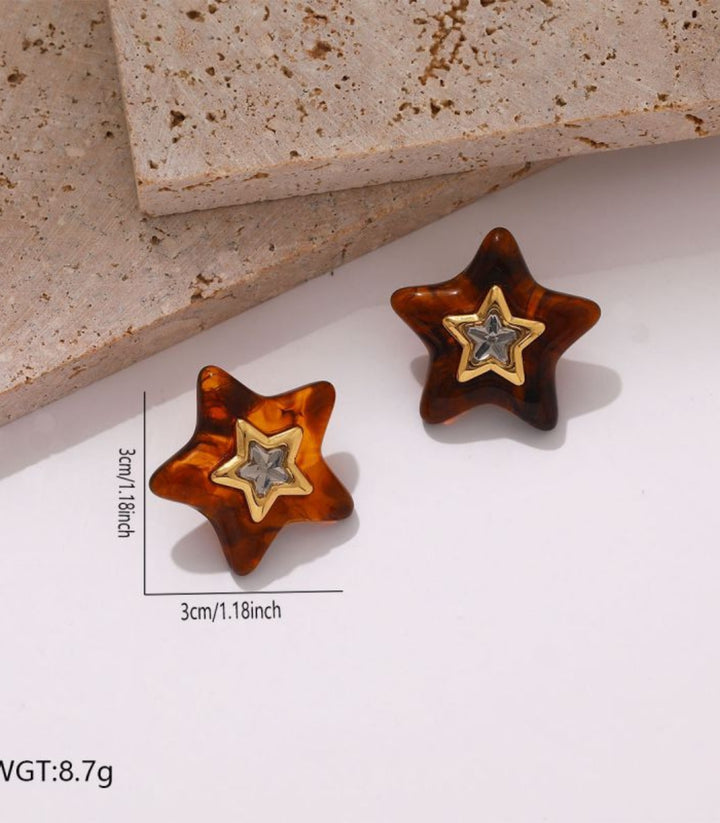 Aretes Amber Resin Star