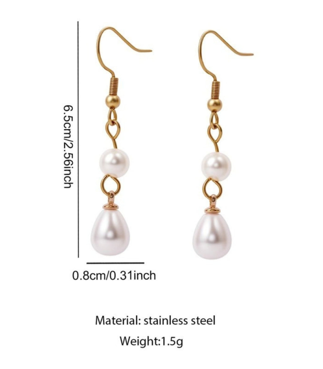 Aretes Dorados Tassel Perlas