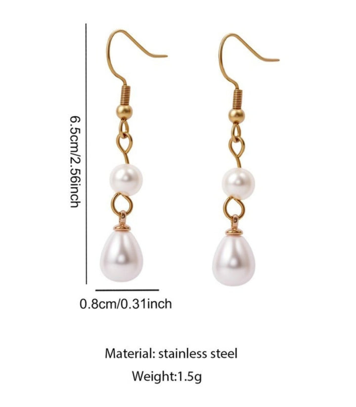 Aretes Dorados Tassel Perlas