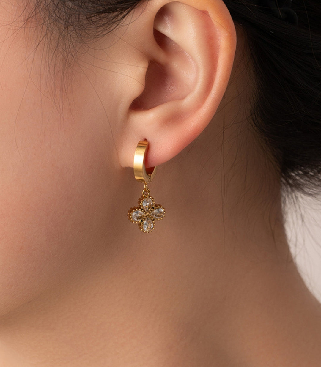 Aretes Stud Flores Cristal