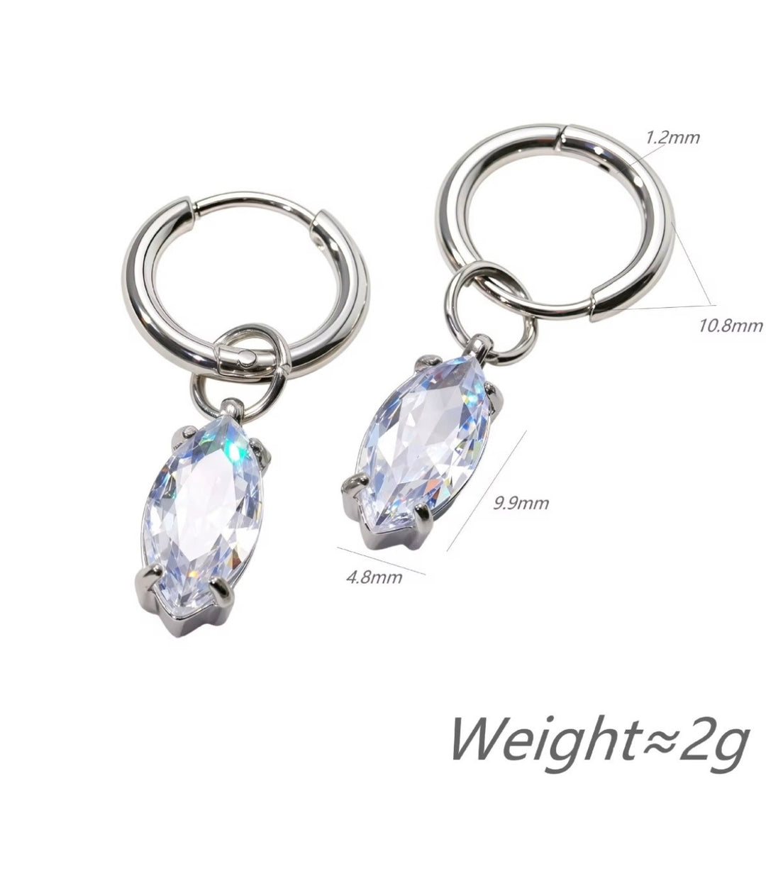Aretes Zirconia Plata 18K