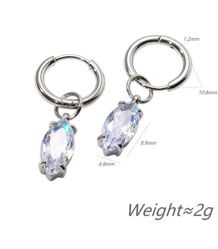 Aretes Zirconia Plata 18K