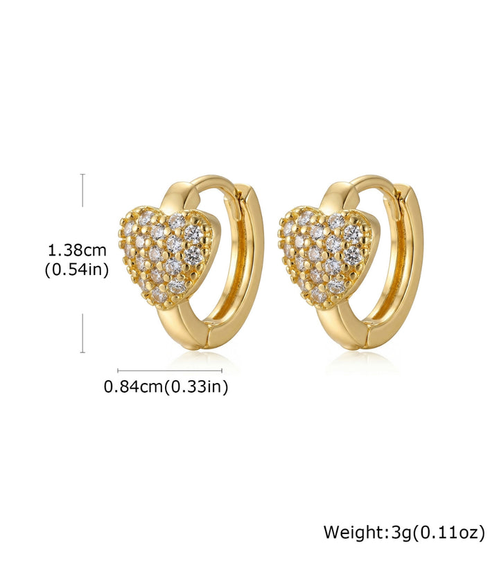 Aretes Silver Diamond Heart