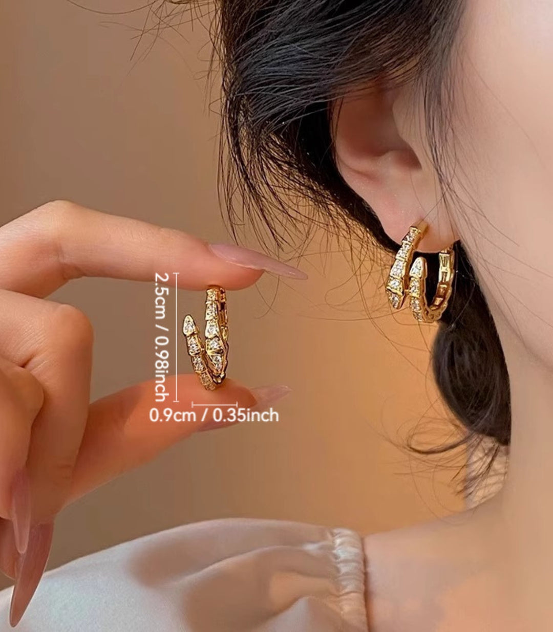 Aretes Gold Snake