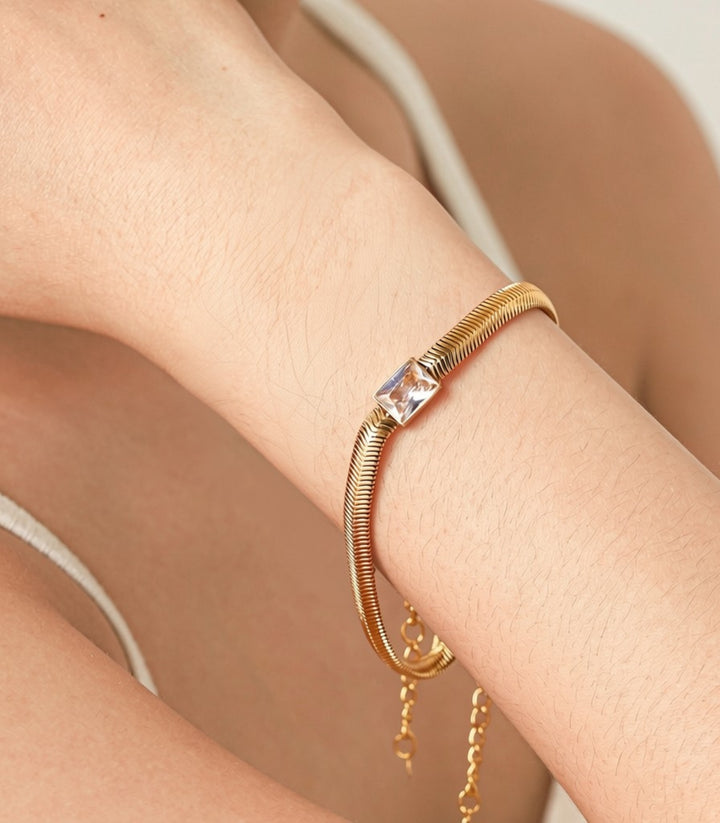 Brazalete Square Zircon Snake