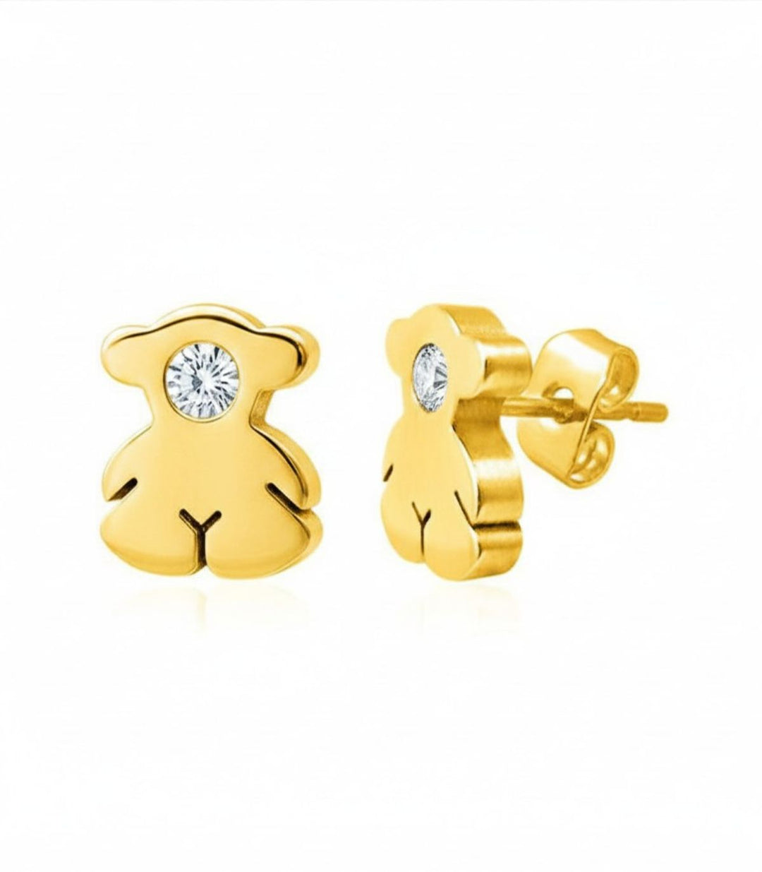 Aretes Osito Dorado Zirconia